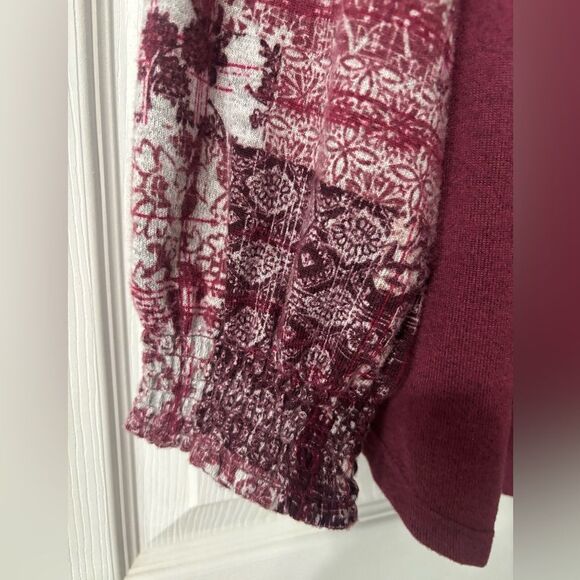 Absolutely Famous Women’s Top Wine Gray Long Sleeves Fall SOFT Plus size 1X - Picture 2 of 6